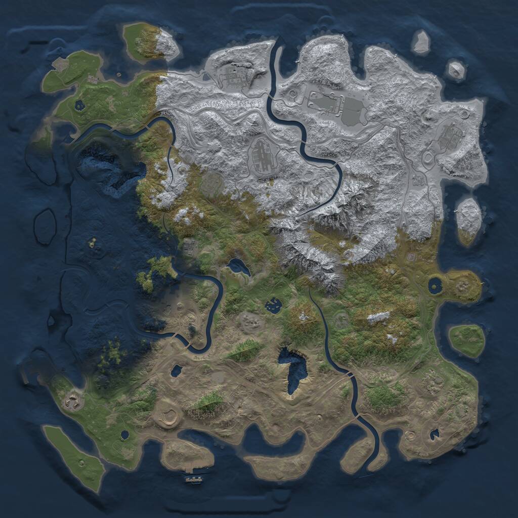 Rust Map: Procedural Map, Size: 5000, Seed: 108637313, 17 Monuments