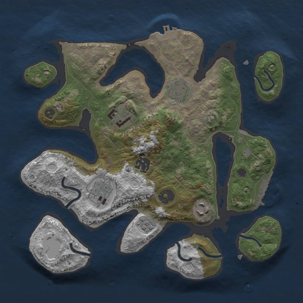 Rust Map: Procedural Map, Size: 3000, Seed: 565360, 13 Monuments