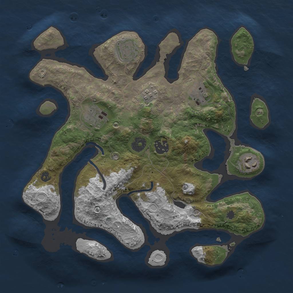 Rust Map: Procedural Map, Size: 3000, Seed: 813, 12 Monuments