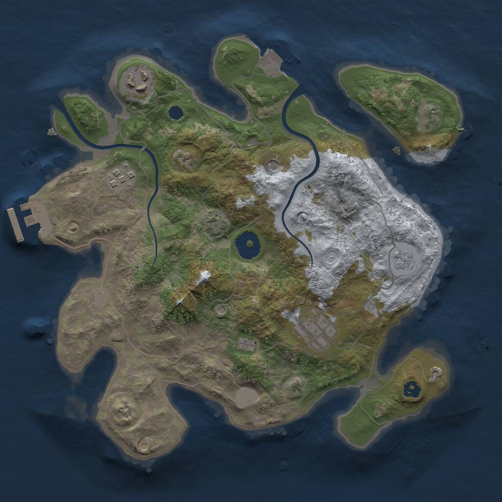 Rust Map: Procedural Map, Size: 2900, Seed: 1111, 8 Monuments