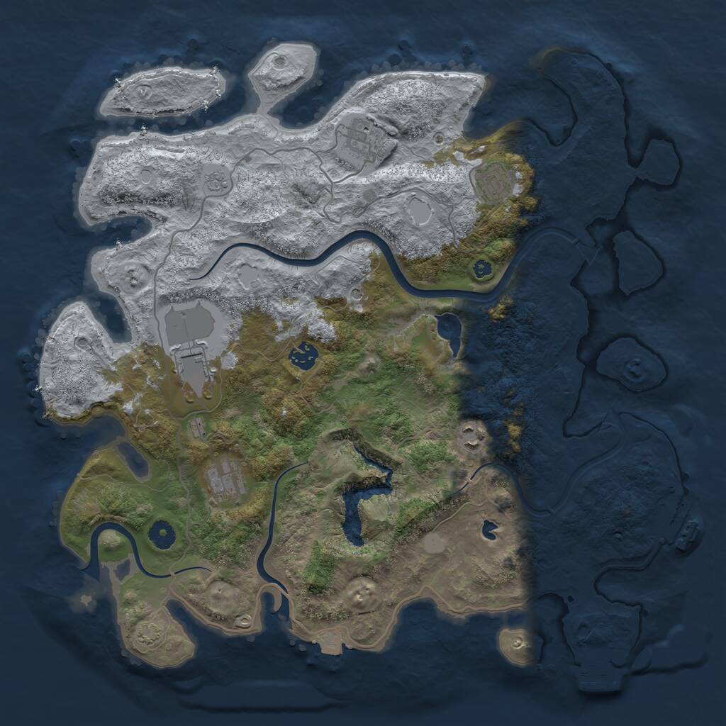 Rust Map: Procedural Map, Size: 4000, Seed: 1608393881, 12 Monuments