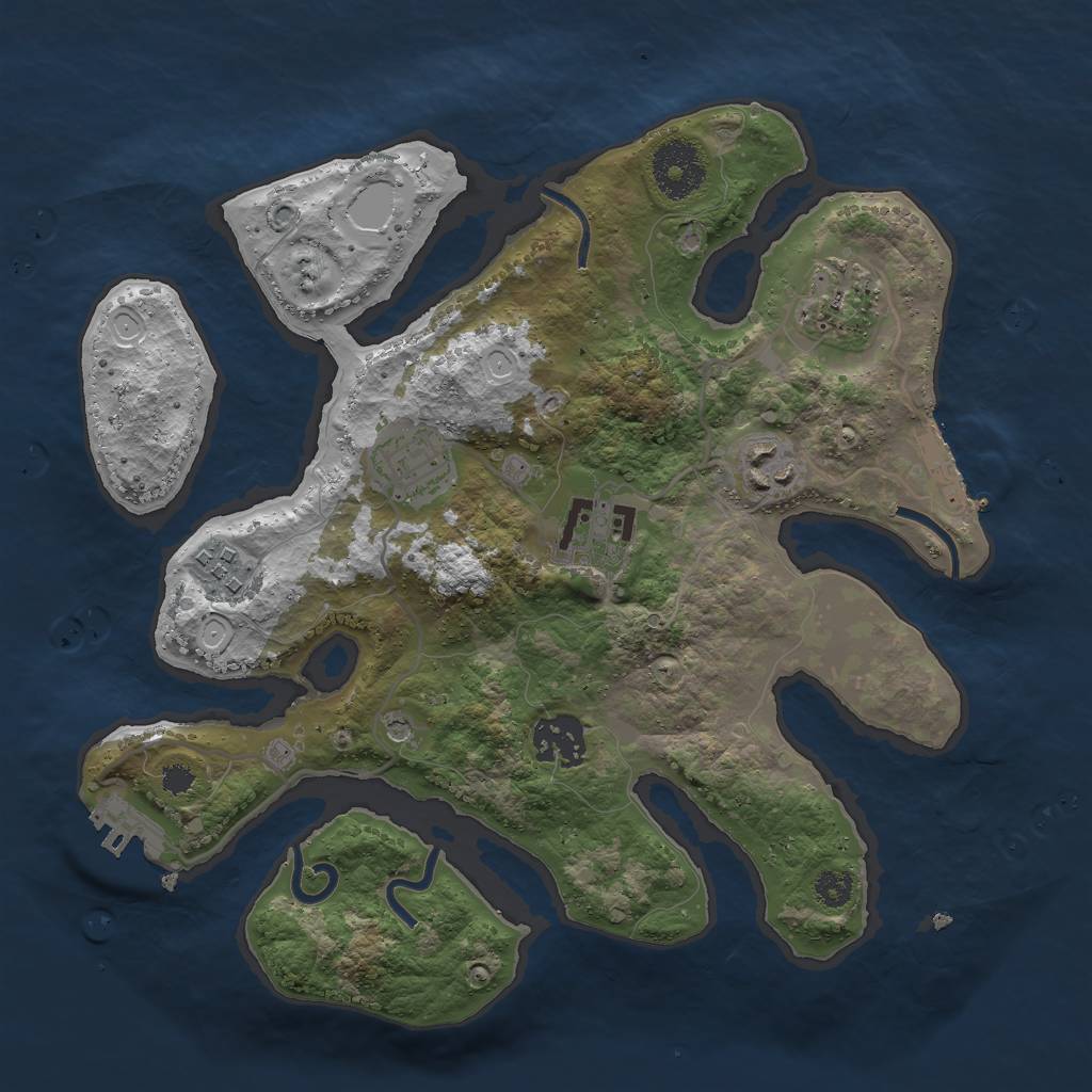 Rust Map: Procedural Map, Size: 3000, Seed: 1446472756, 14 Monuments