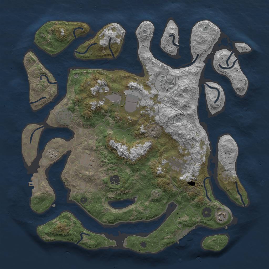 Rust Map: Procedural Map, Size: 4000, Seed: 1617535624, 16 Monuments