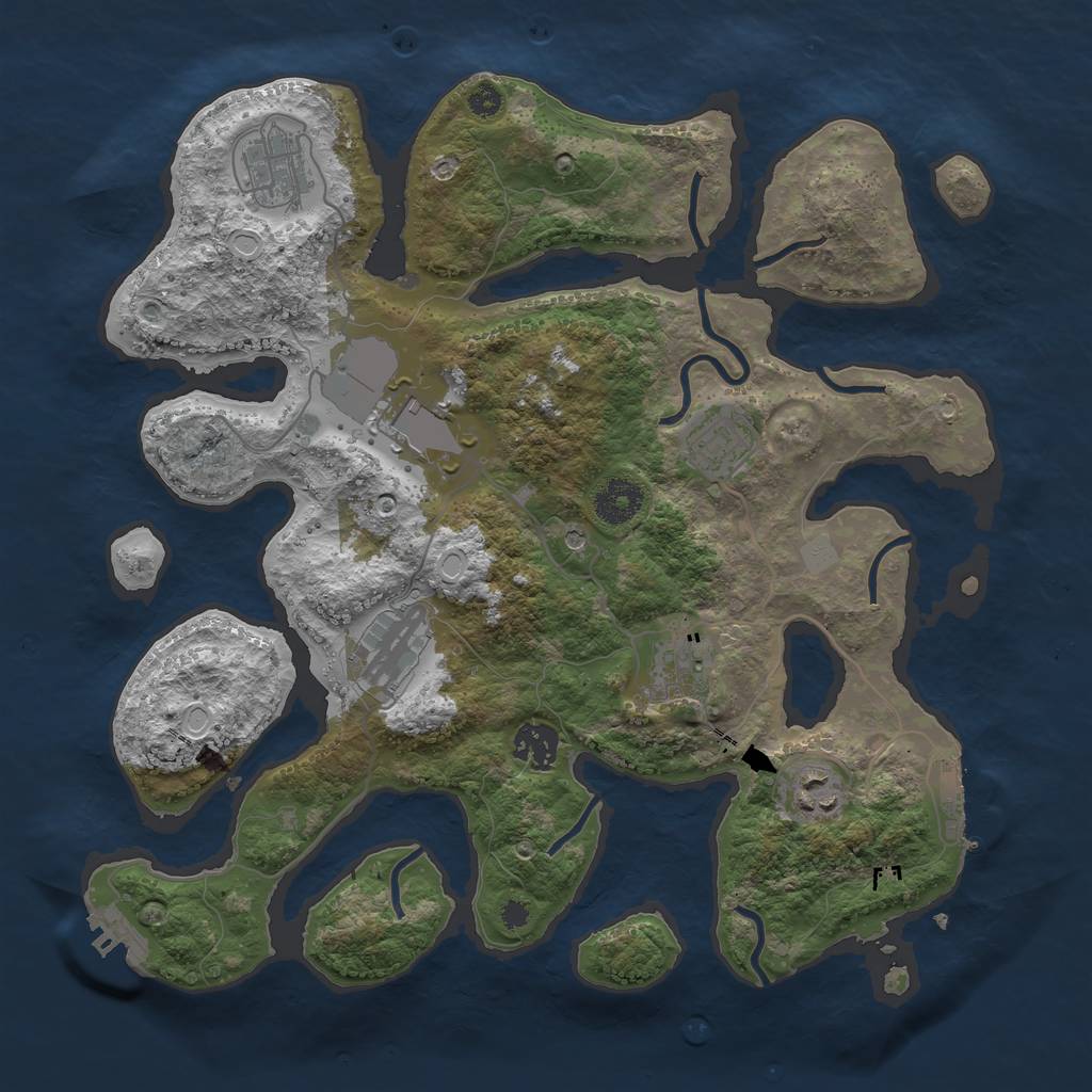 Rust Map: Procedural Map, Size: 3500, Seed: 1616163048, 15 Monuments