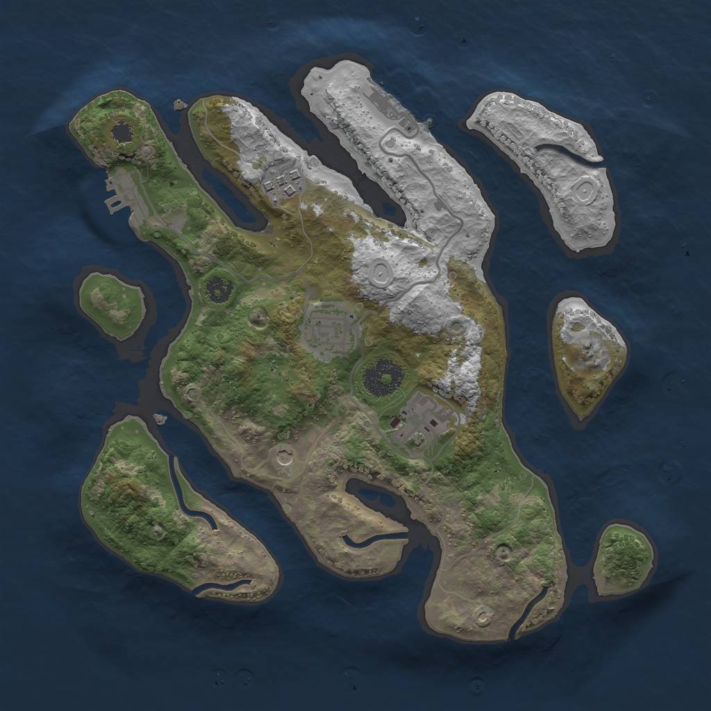 Rust Map: Procedural Map, Size: 2800, Seed: 201070, 11 Monuments