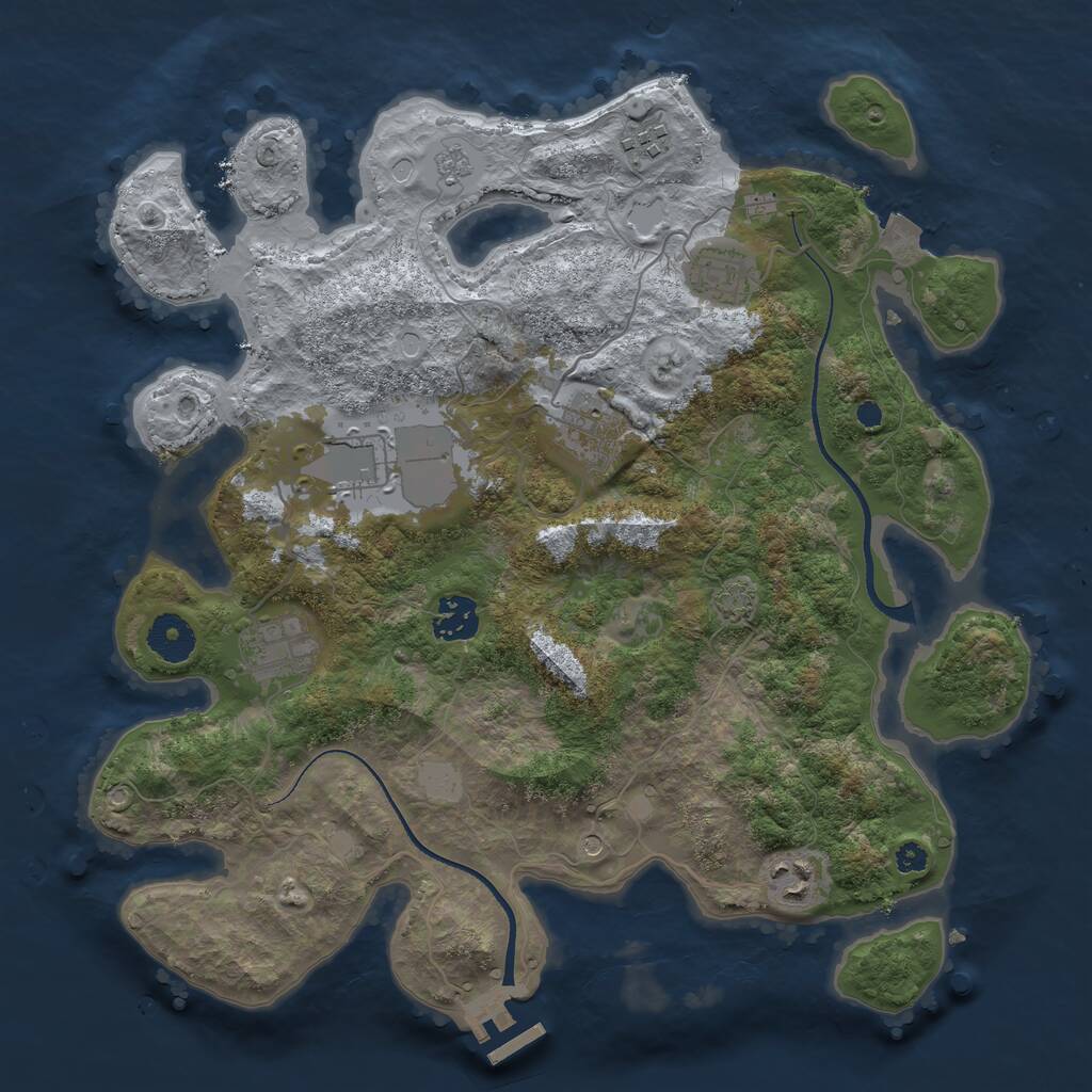 Rust Map: Procedural Map, Size: 3500, Seed: 139622751, 12 Monuments