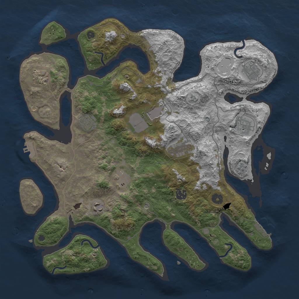 Rust Map: Procedural Map, Size: 4000, Seed: 864710522, 18 Monuments