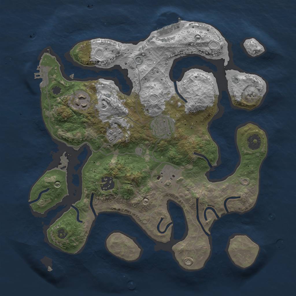 Rust Map: Procedural Map, Size: 3000, Seed: 910817, 13 Monuments