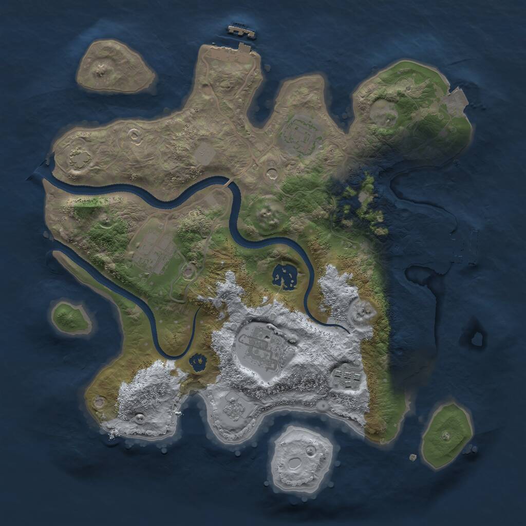 Rust Map: Procedural Map, Size: 3000, Seed: 583096, 11 Monuments