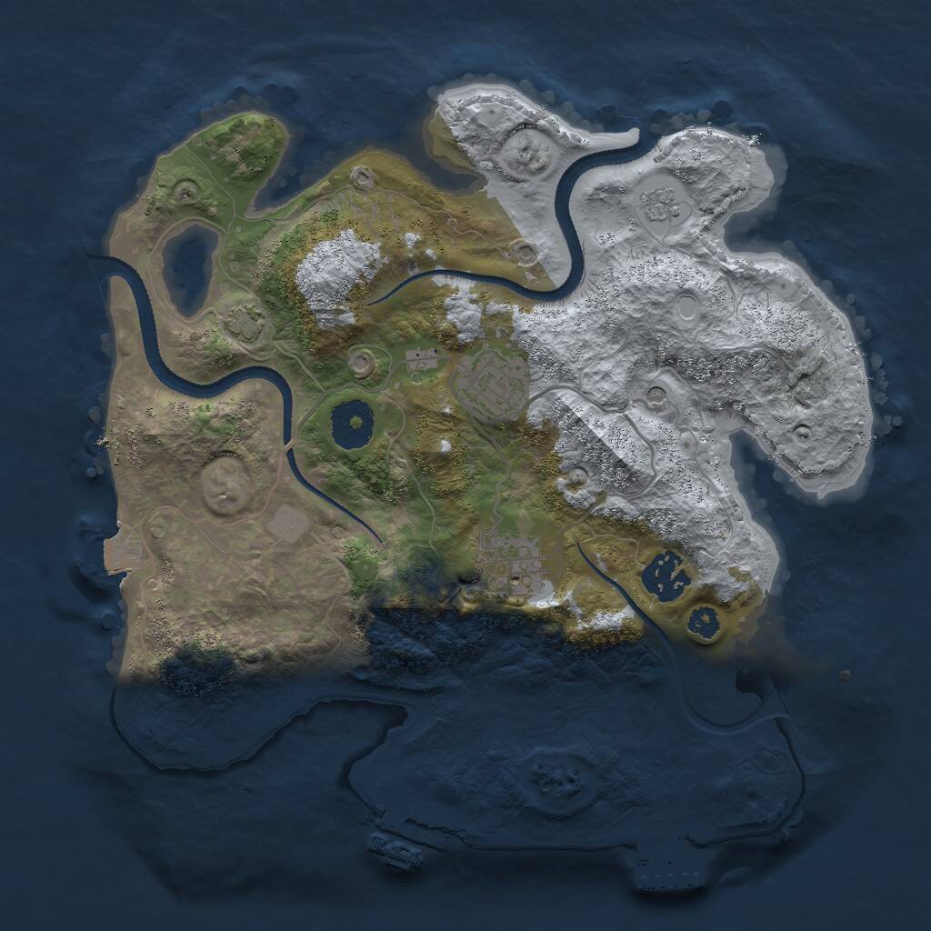 Rust Map: Procedural Map, Size: 3000, Seed: 824488, 9 Monuments