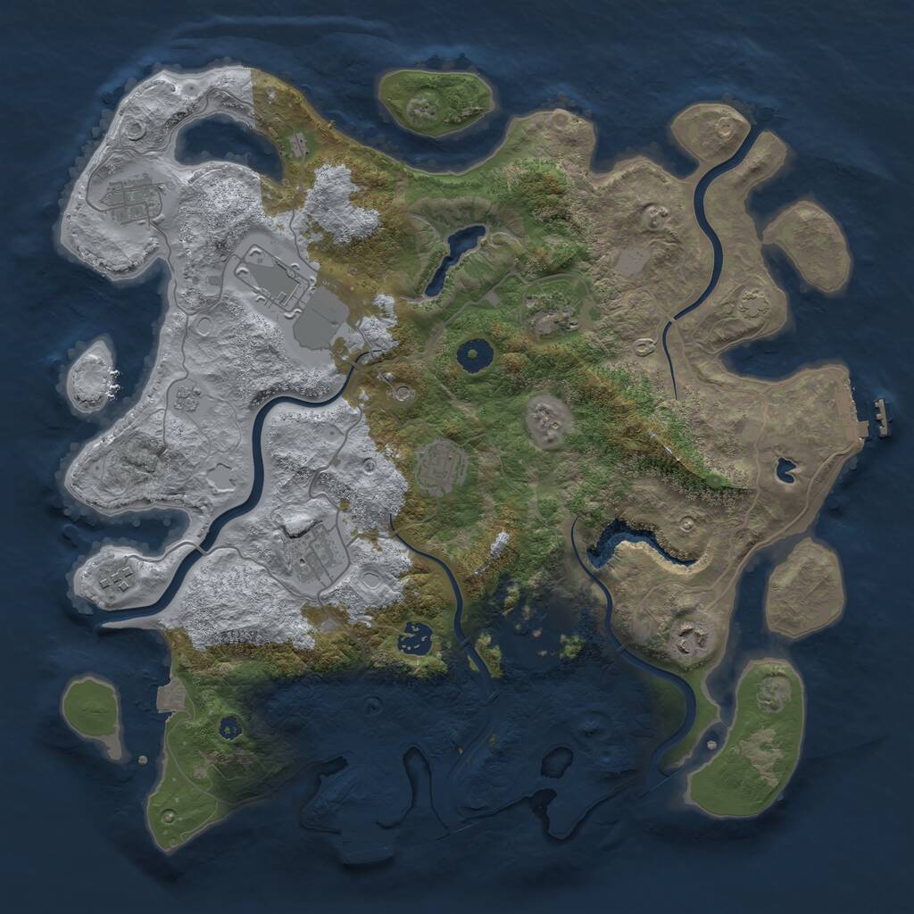 Rust Map: Procedural Map, Size: 4000, Seed: 358461, 15 Monuments