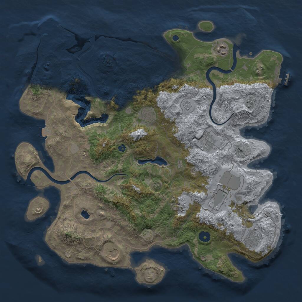 Rust Map: Procedural Map, Size: 4000, Seed: 2081081803, 14 Monuments