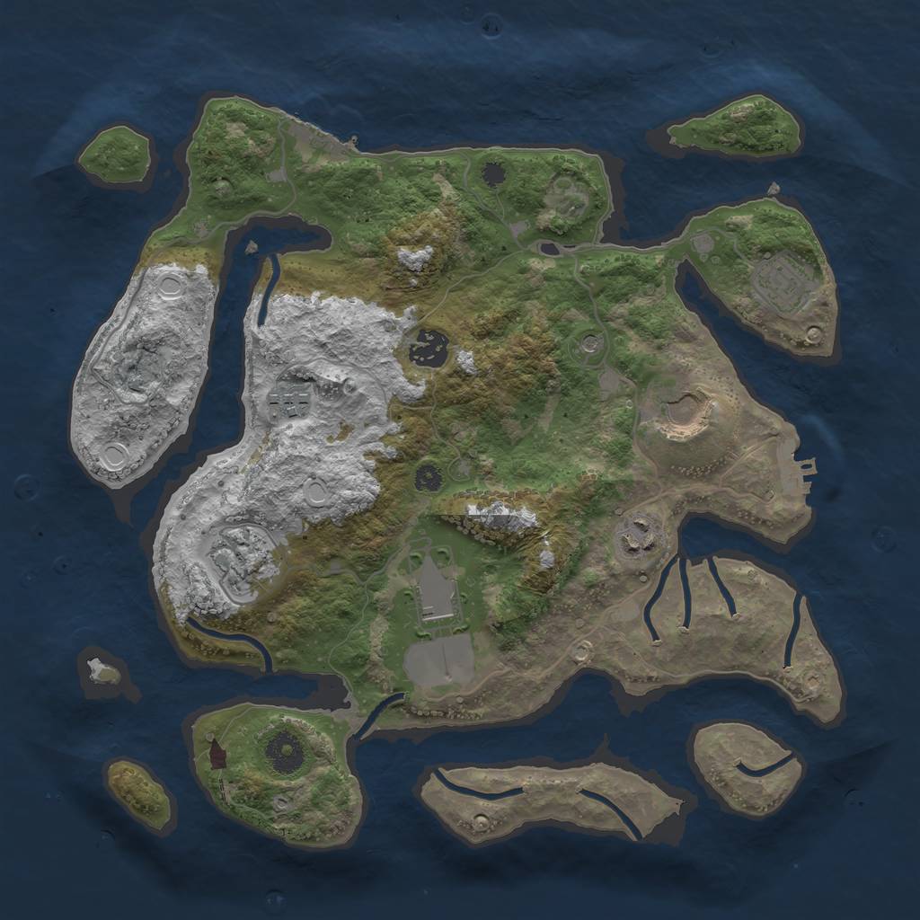 Rust Map: Procedural Map, Size: 3500, Seed: 31507500, 15 Monuments