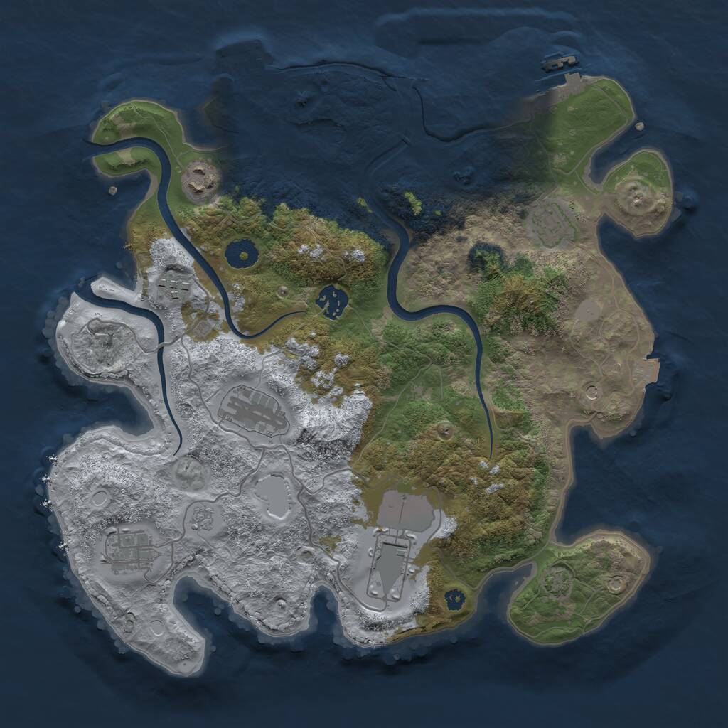 Rust Map: Procedural Map, Size: 3500, Seed: 113180112, 13 Monuments
