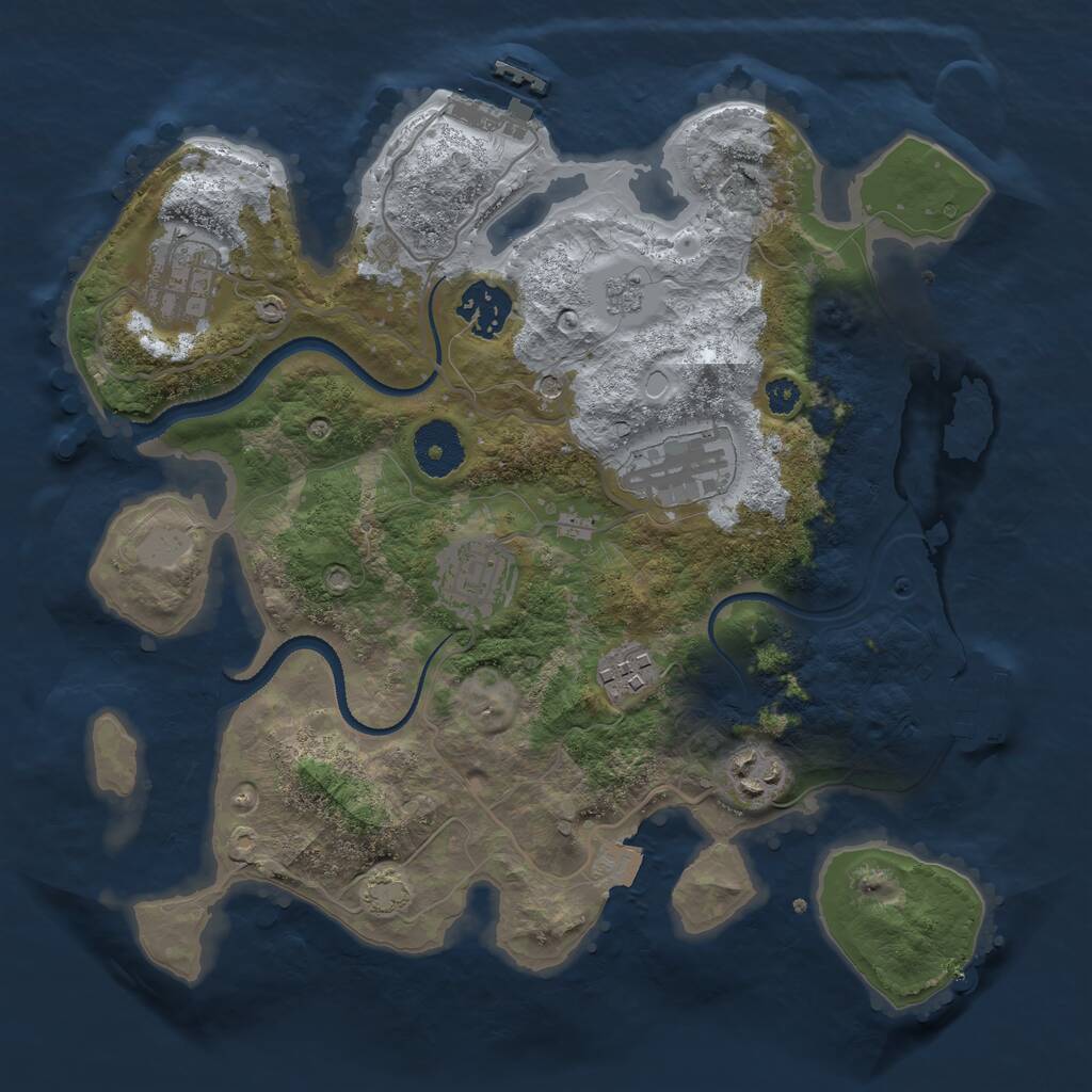 Rust Map: Procedural Map, Size: 3100, Seed: 912035284, 12 Monuments