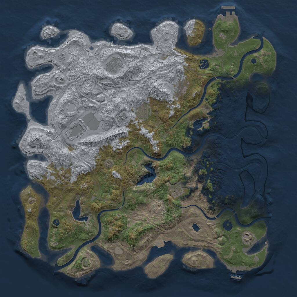 Rust Map: Procedural Map, Size: 4500, Seed: 1987698247, 15 Monuments
