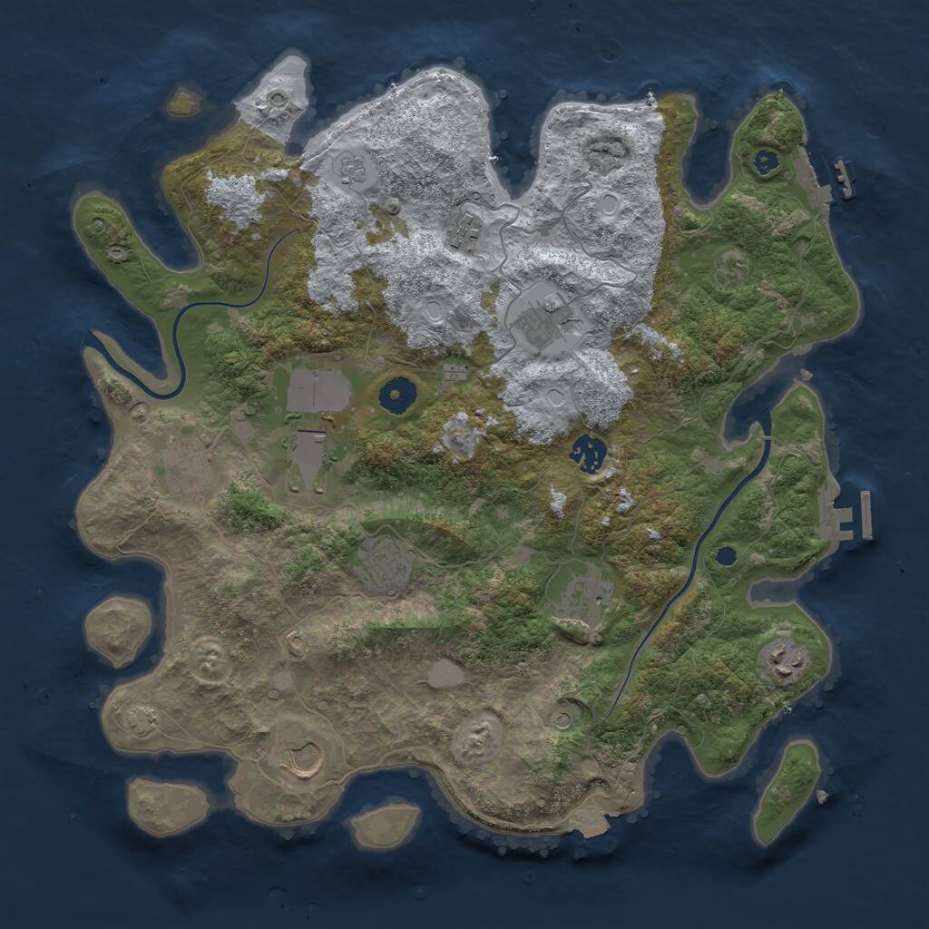 Rust Map: Procedural Map, Size: 3850, Seed: 1089518595, 15 Monuments