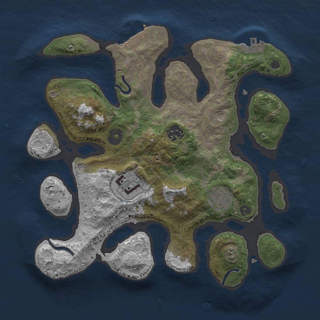 Rust Map: Procedural Map, Size: 3000, Seed: 165, 11 Monuments