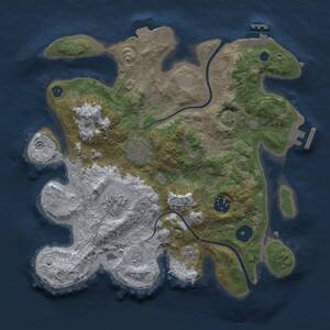 Thumbnail Rust Map: Procedural Map, Size: 3000, Seed: 165, 10 Monuments
