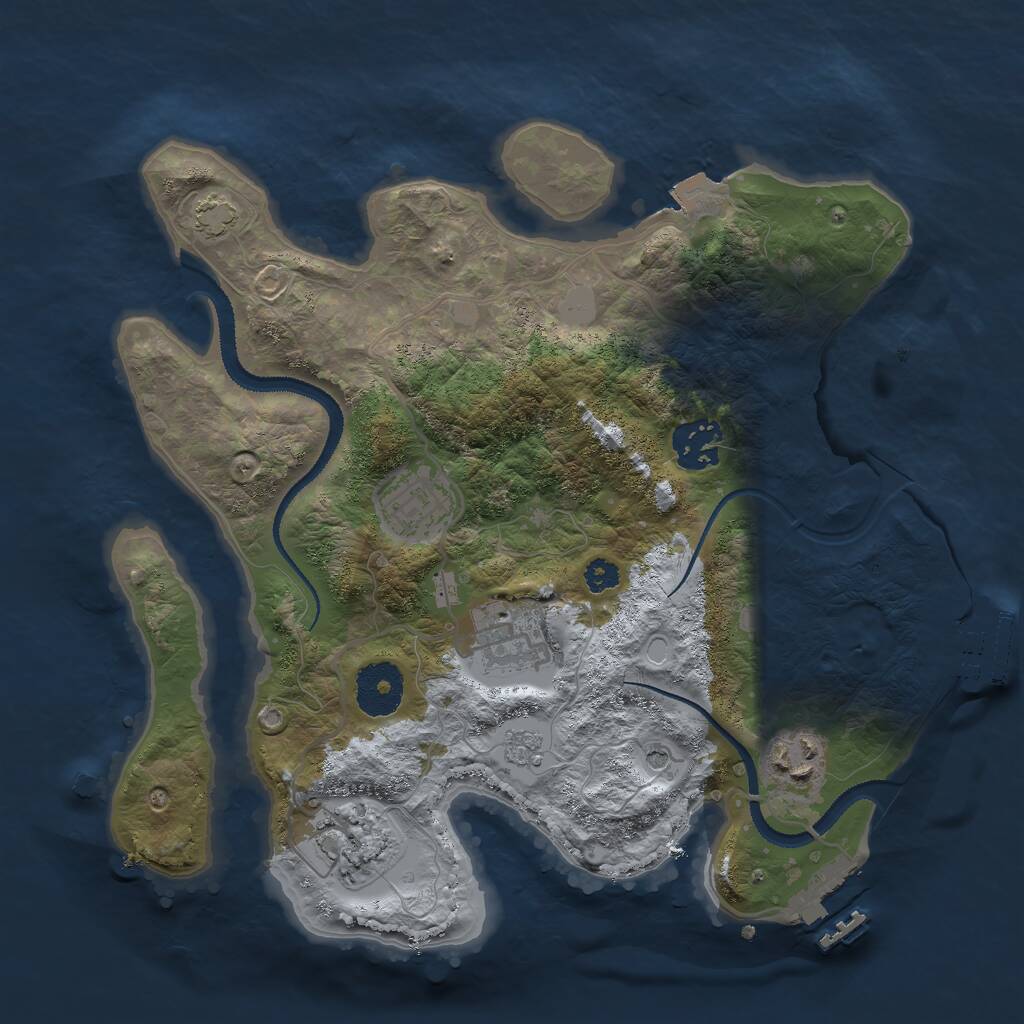 Rust Map: Procedural Map, Size: 3000, Seed: 114514, 11 Monuments