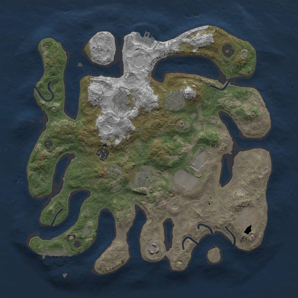Rust Map: Procedural Map, Size: 3500, Seed: 139622711, 15 Monuments