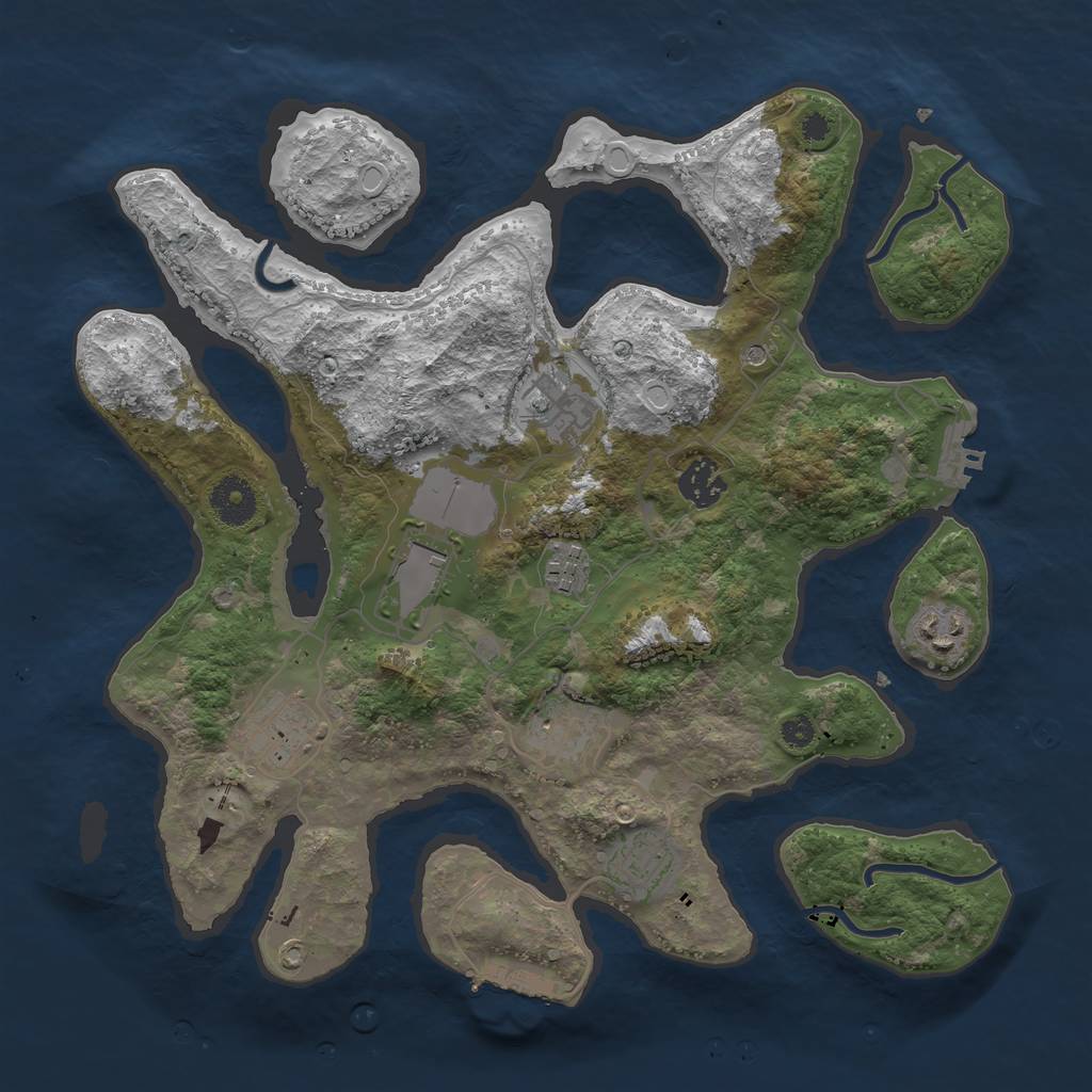Rust Map: Procedural Map, Size: 3500, Seed: 1541177752, 16 Monuments