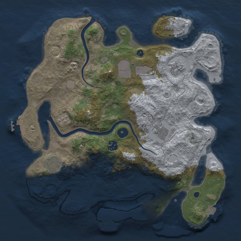 Rust Map: Procedural Map, Size: 3500, Seed: 125382587, 12 Monuments