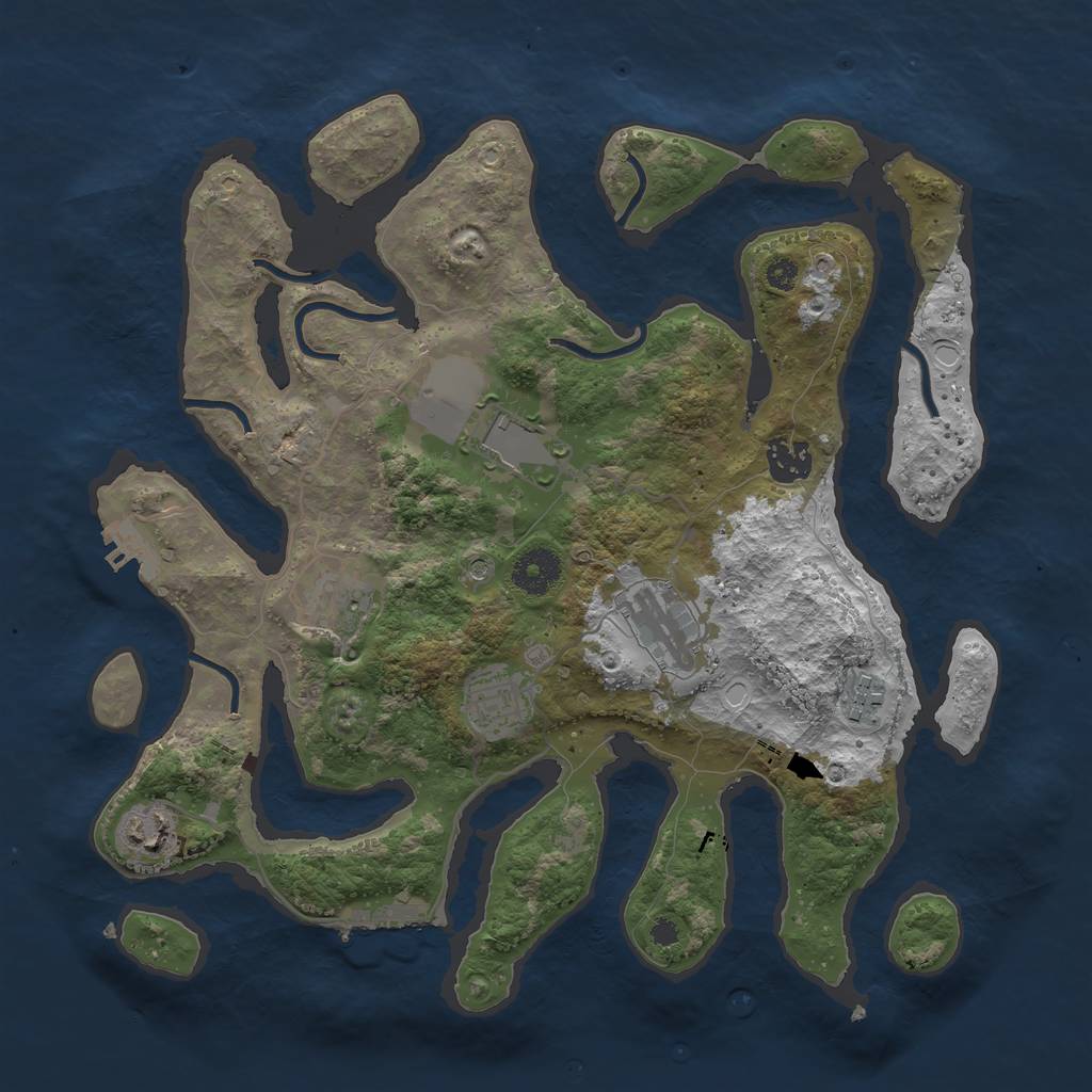 Rust Map: Procedural Map, Size: 3500, Seed: 114214, 15 Monuments