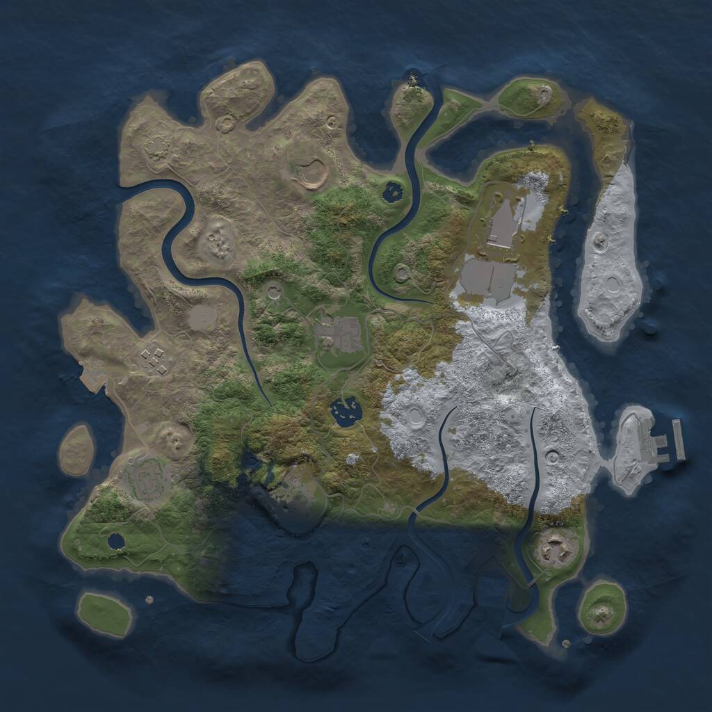 Rust Map: Procedural Map, Size: 3500, Seed: 114214, 12 Monuments