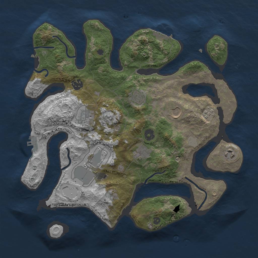 Rust Map: Procedural Map, Size: 3500, Seed: 1838165966, 16 Monuments
