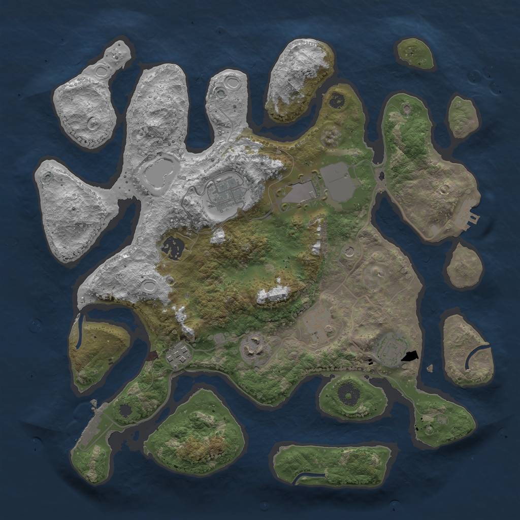 Rust Map: Procedural Map, Size: 3500, Seed: 118710390, 15 Monuments