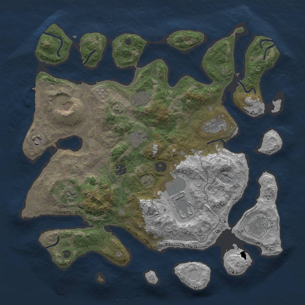 Rust Map: Procedural Map, Size: 4000, Seed: 257289847, 17 Monuments