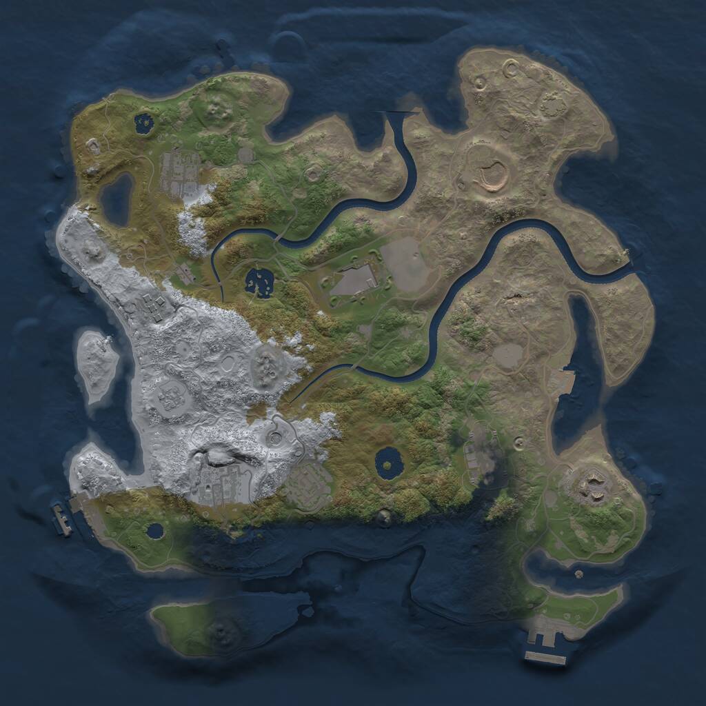 Rust Map: Procedural Map, Size: 3500, Seed: 1273738072, 15 Monuments