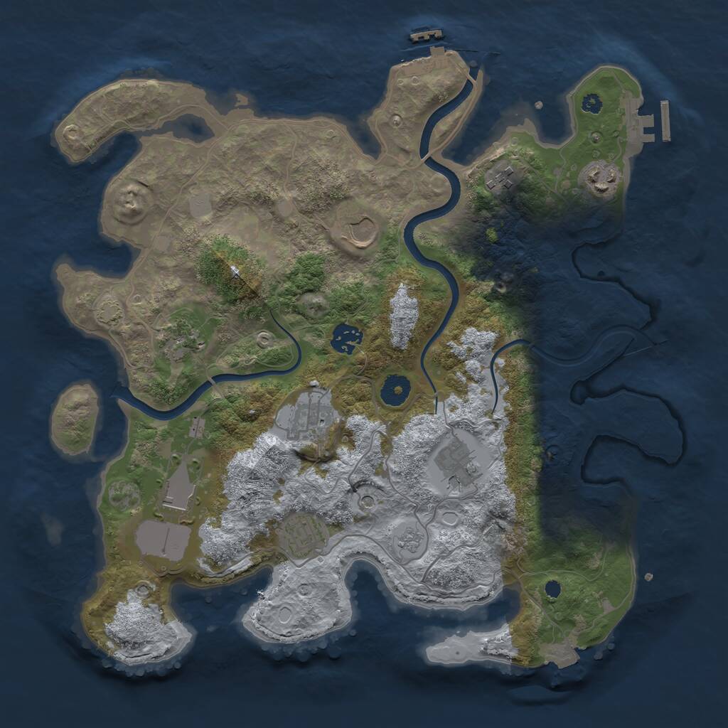 Rust Map: Procedural Map, Size: 3600, Seed: 1648658667, 15 Monuments