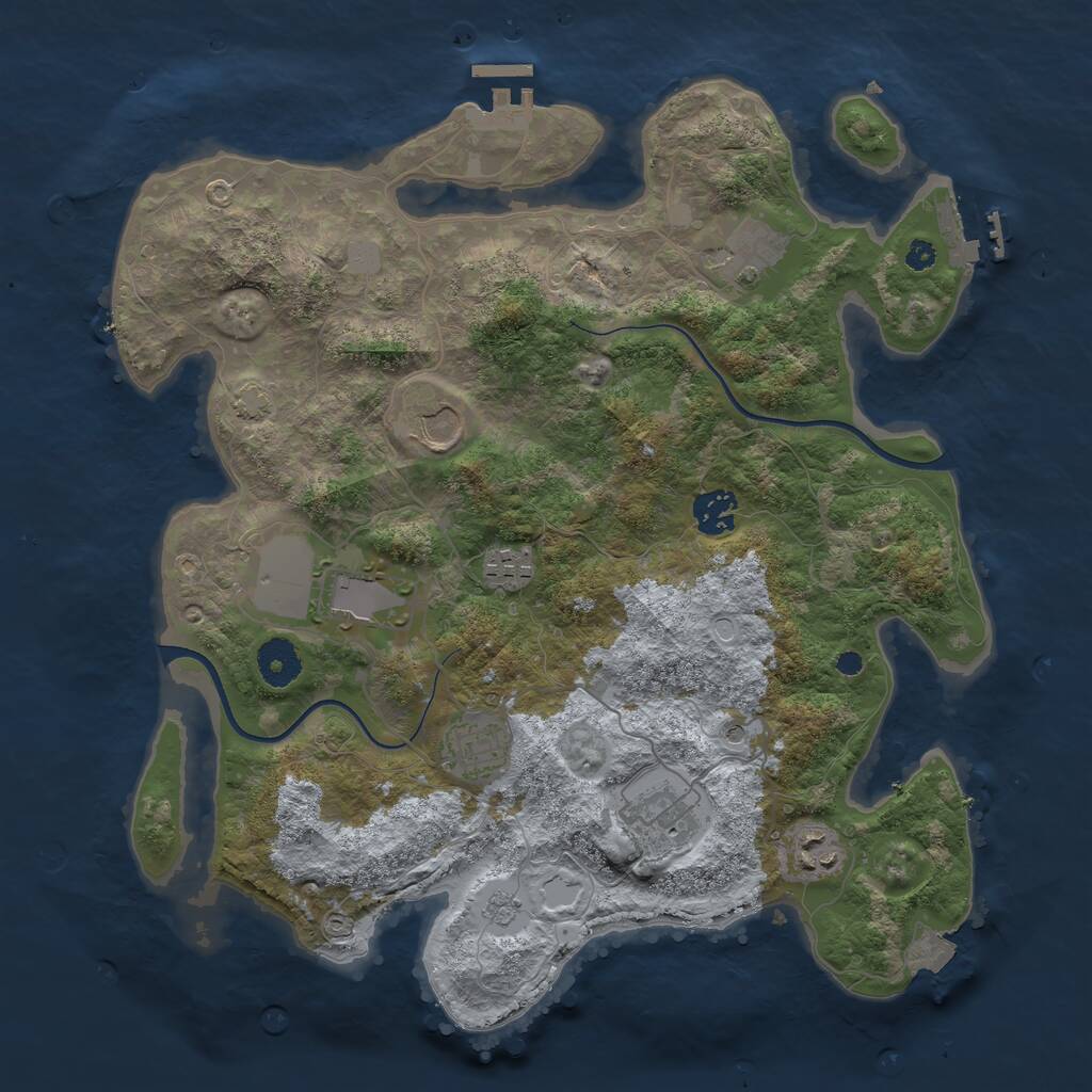 Rust Map: Procedural Map, Size: 3600, Seed: 1582497670, 14 Monuments