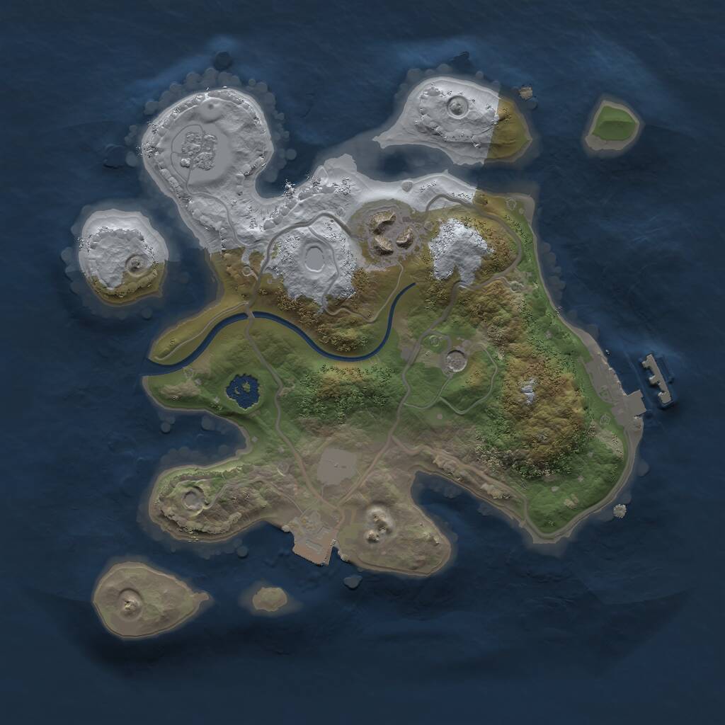 Rust Map: Procedural Map, Size: 2200, Seed: 1957243802, 5 Monuments