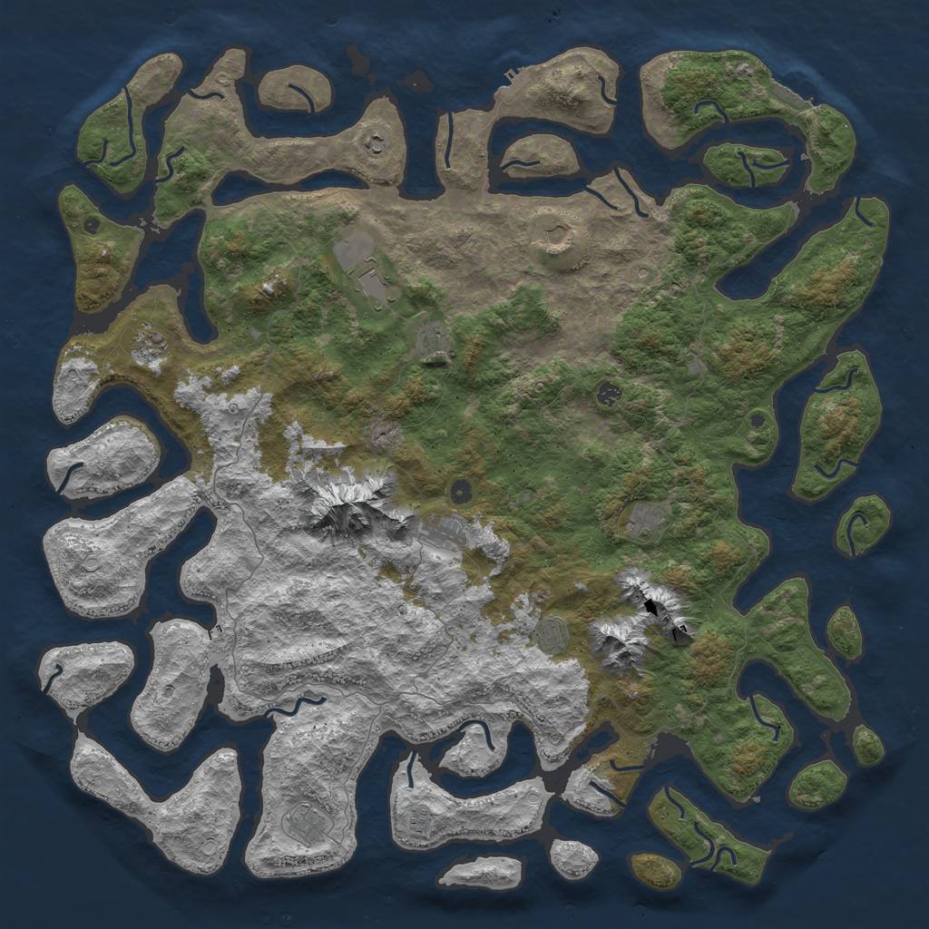 Rust Map: Procedural Map, Size: 6000, Seed: 1506393498, 19 Monuments