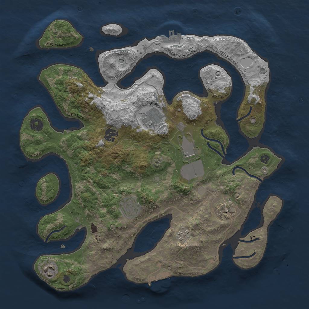 Rust Map: Procedural Map, Size: 3500, Seed: 946, 15 Monuments