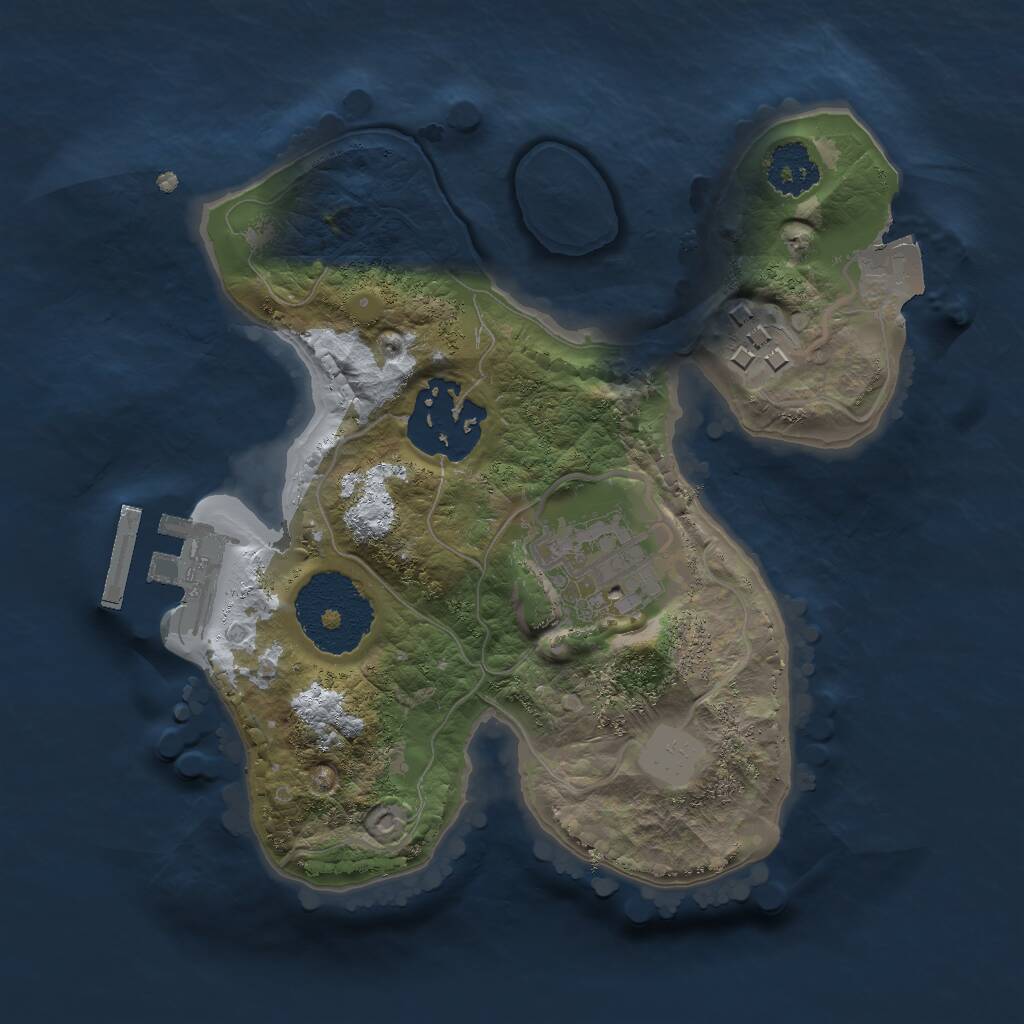 Rust Map: Procedural Map, Size: 2000, Seed: 191953674, 5 Monuments