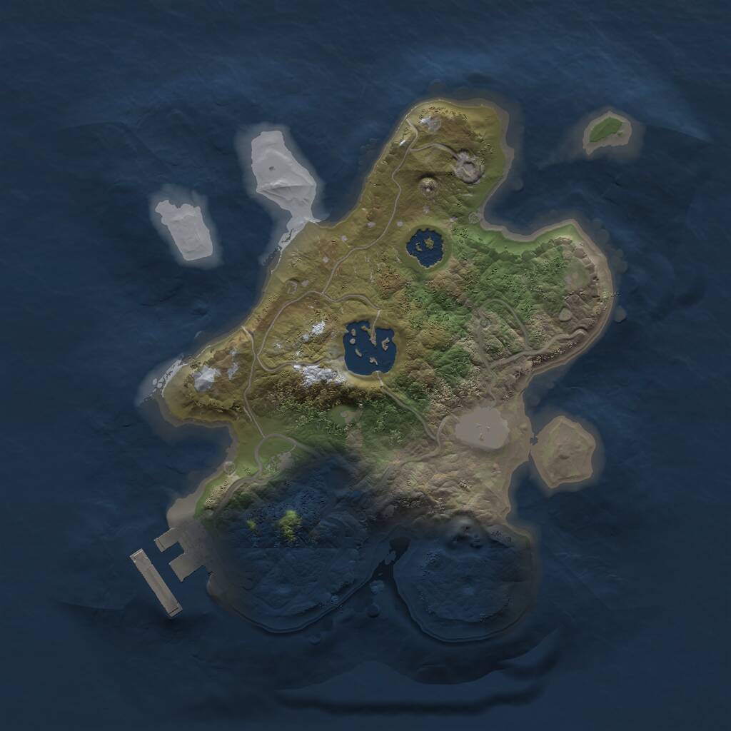 Rust Map: Procedural Map, Size: 2000, Seed: 1382, 3 Monuments