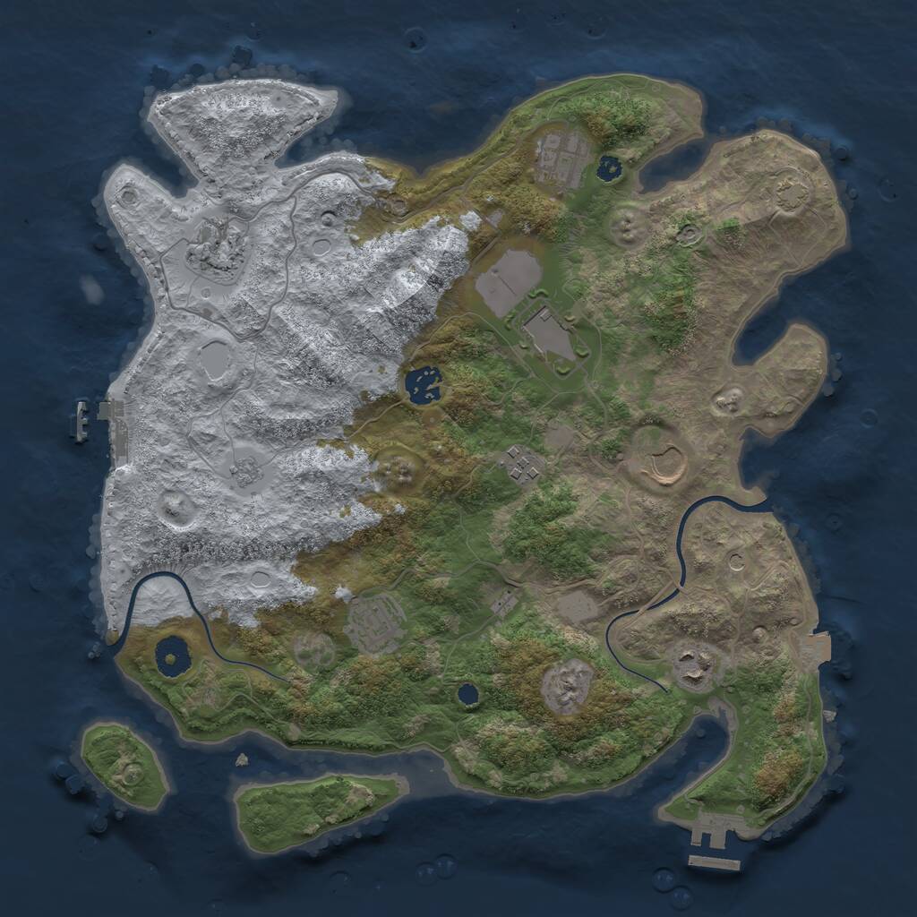 Rust Map: Procedural Map, Size: 3600, Seed: 1527683493, 14 Monuments