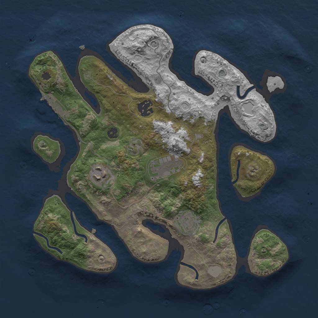 Rust Map: Procedural Map, Size: 3000, Seed: 201070, 11 Monuments