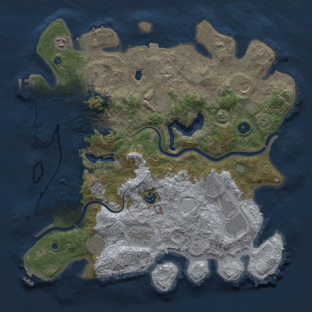 Rust Map: Procedural Map, Size: 4000, Seed: 30872313, 16 Monuments
