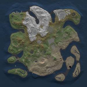 Thumbnail Rust Map: Procedural Map, Size: 3500, Seed: 1154743466, 17 Monuments