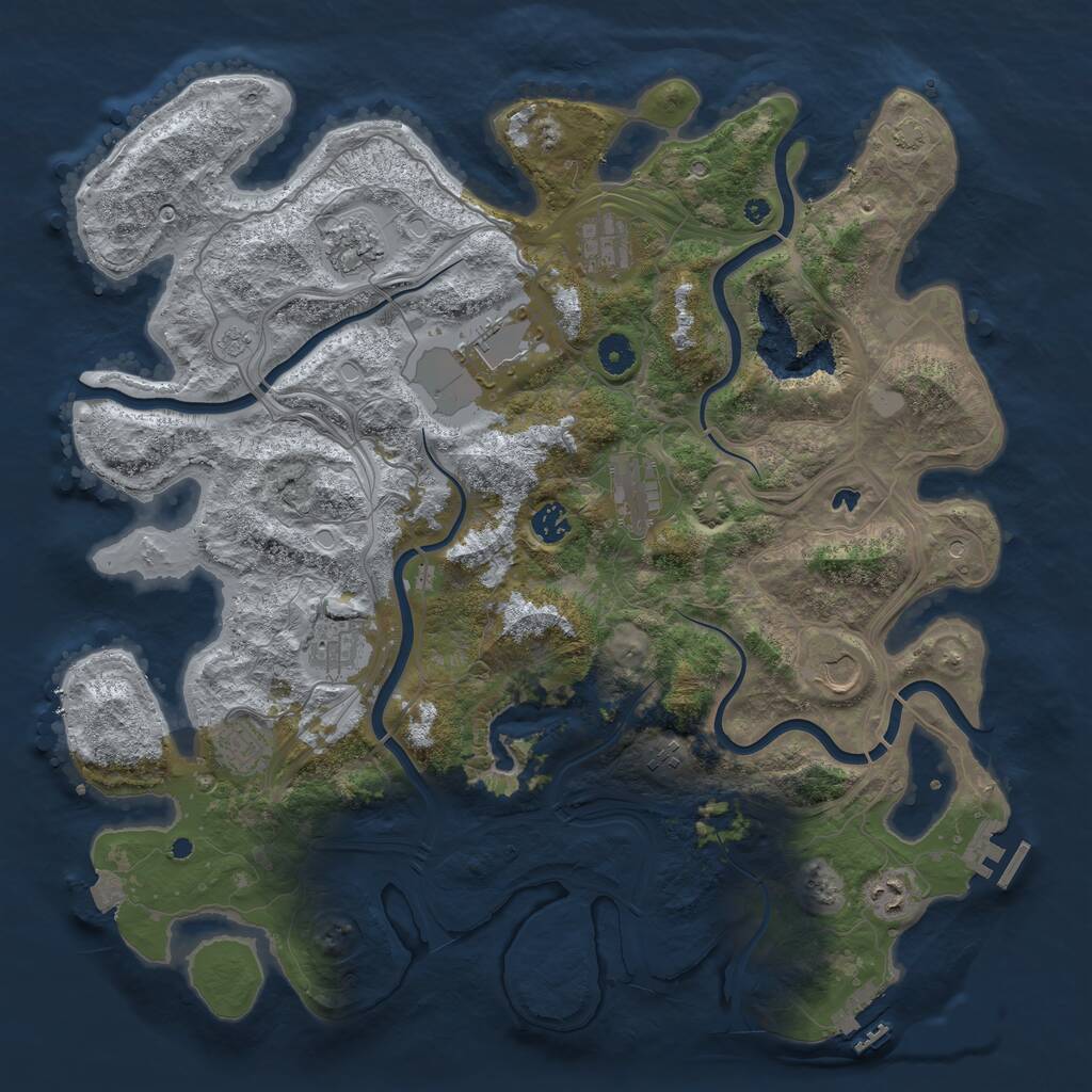 Rust Map: Procedural Map, Size: 4300, Seed: 147852369, 16 Monuments