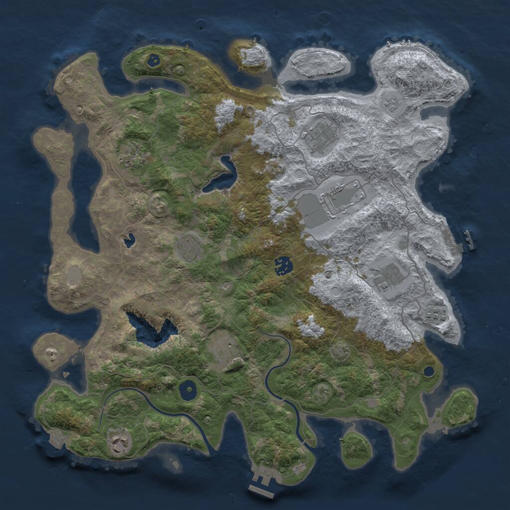 Rust Map: Procedural Map, Size: 4000, Seed: 5636, 15 Monuments