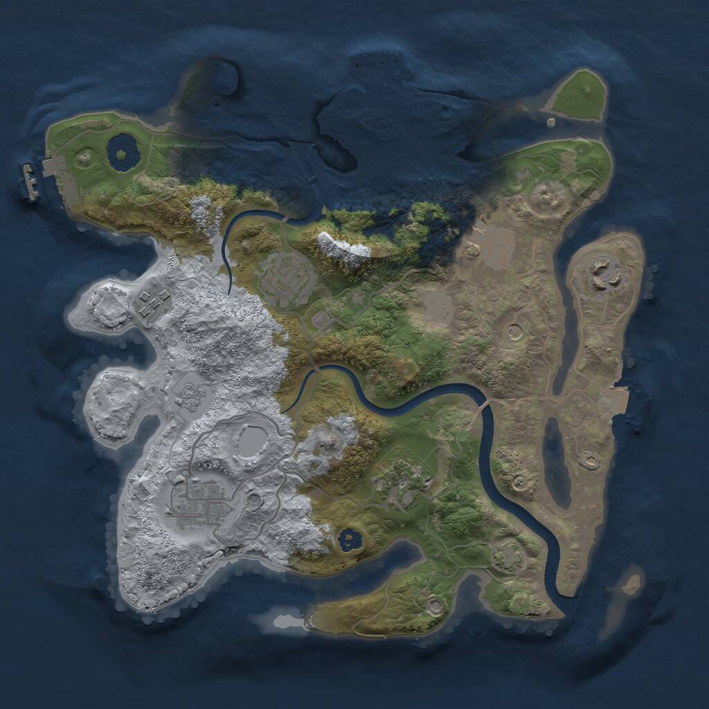 Rust Map: Procedural Map, Size: 3000, Seed: 131903342, 12 Monuments