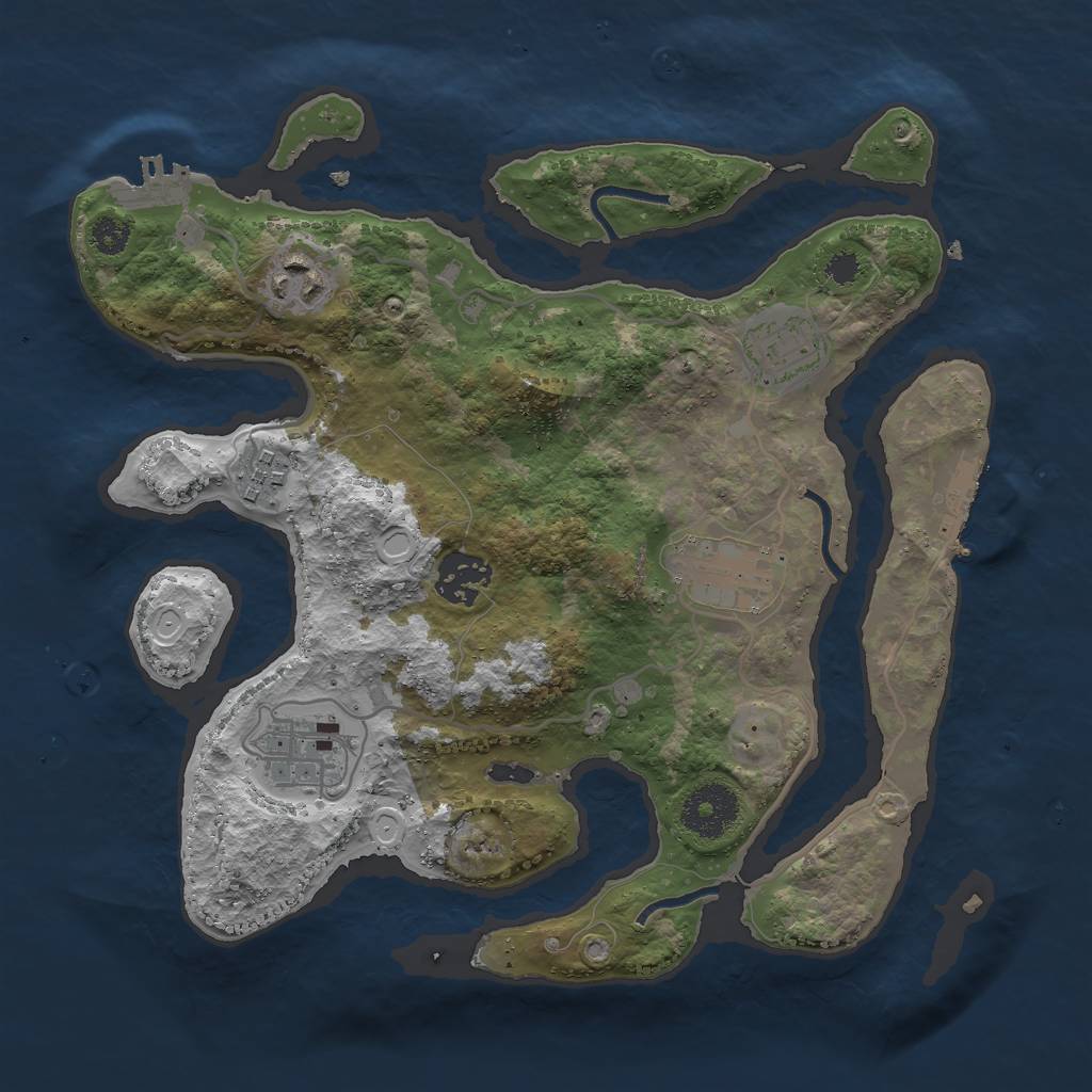 Rust Map: Procedural Map, Size: 3000, Seed: 131903342, 13 Monuments