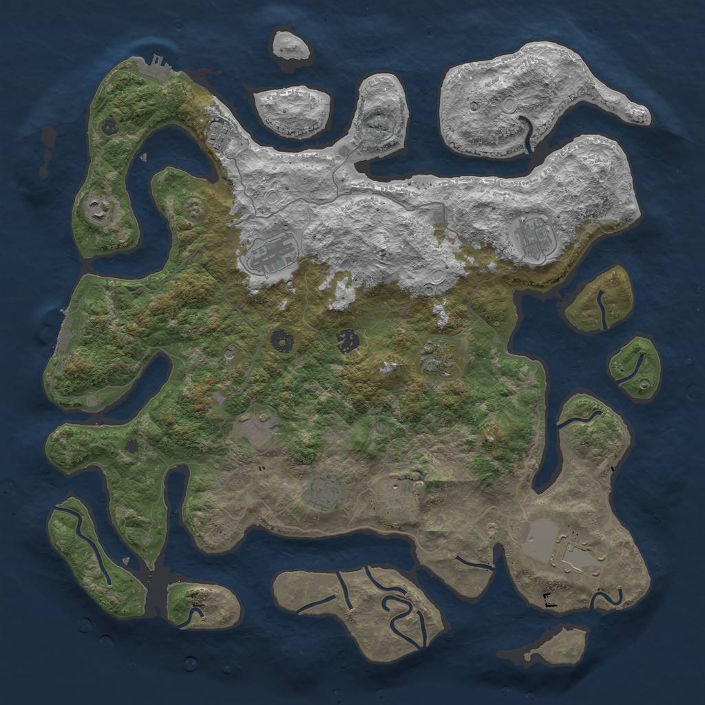 Rust Map: Procedural Map, Size: 4500, Seed: 70946414, 18 Monuments