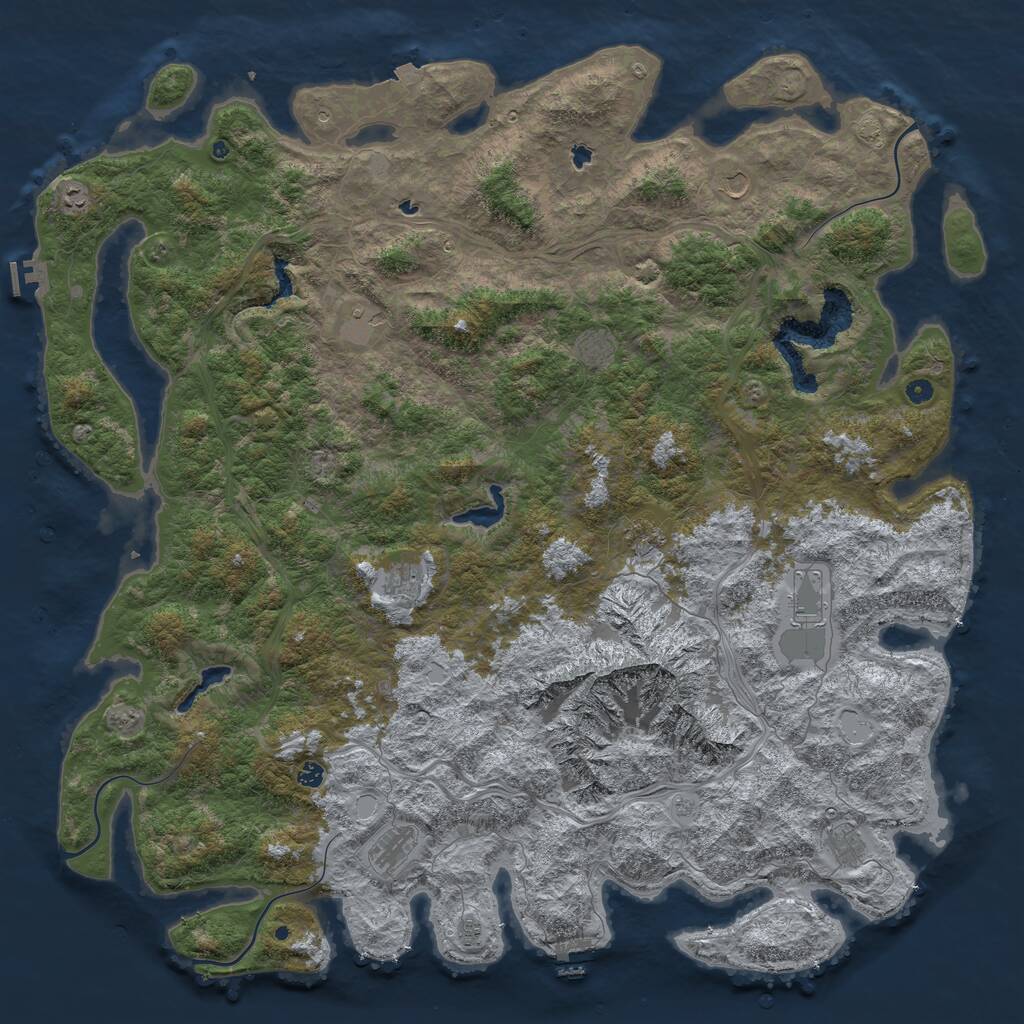 Rust Map: Procedural Map, Size: 6000, Seed: 18705701, 17 Monuments